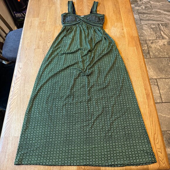 Max Studio Green Maxi Dress Patterned Size XS - Picture 2 of 6